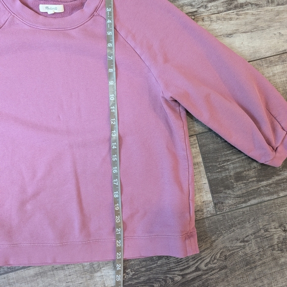 Madewell Cotton Cloud berry Pink Crew Neck Sweater Size Medium. - Picture 9 of 9